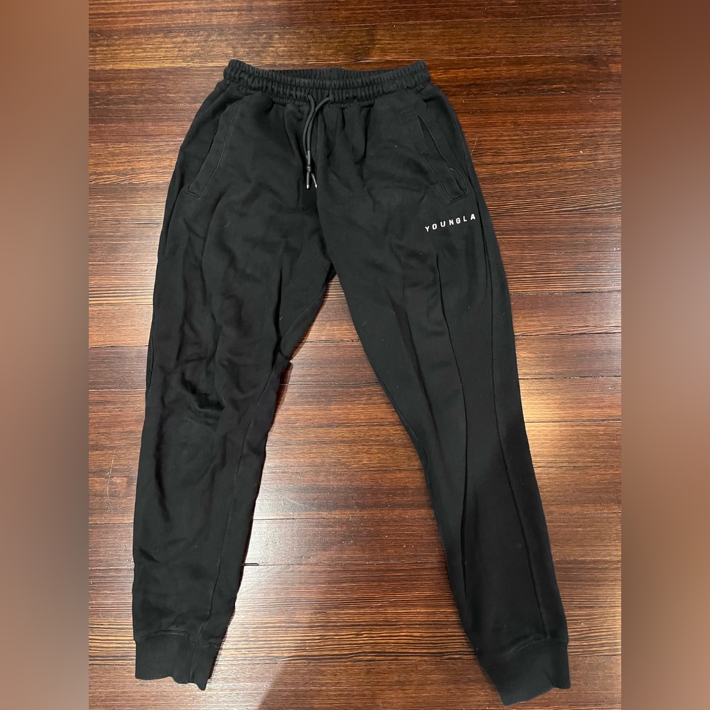 youngla sweatpants black joggers mens small gym young la